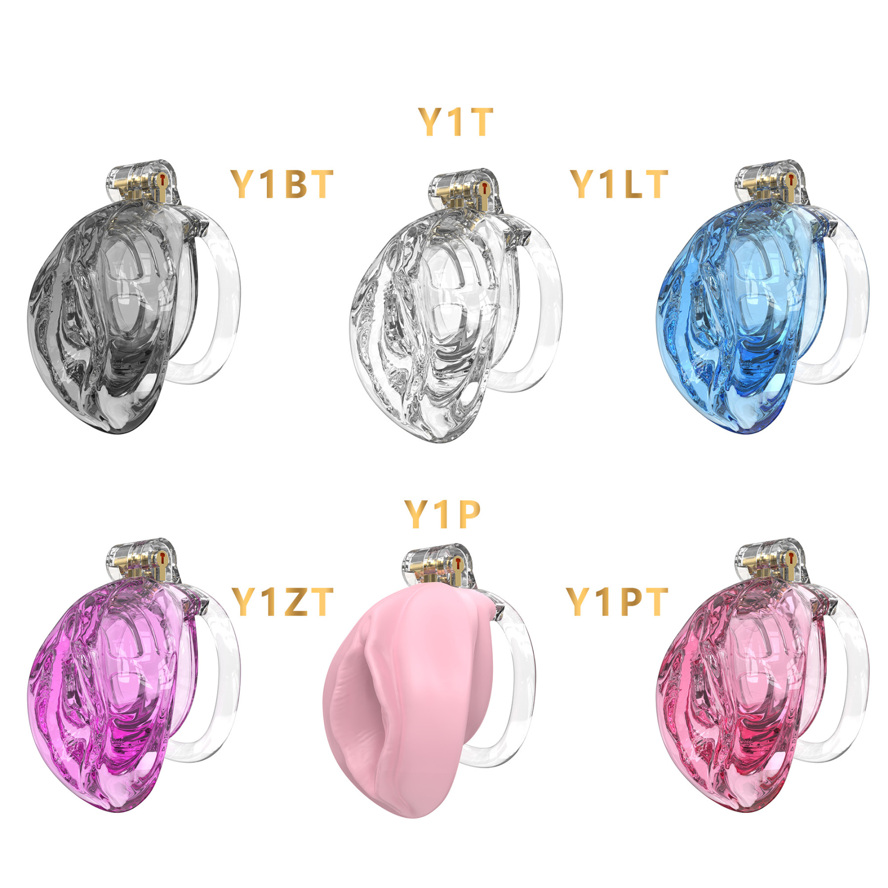 Soft Silicone Male Chastity Cage with 5 Locking Rings