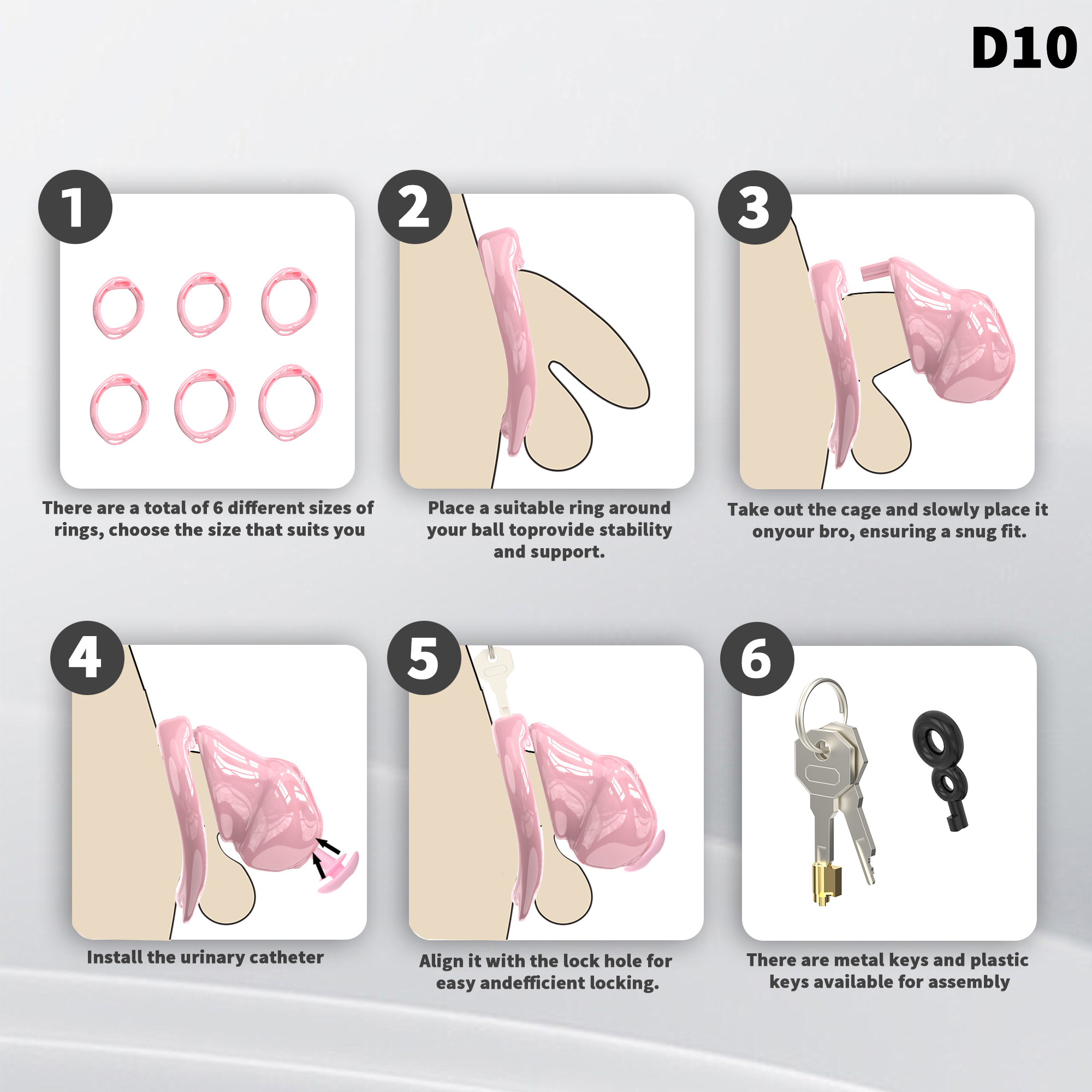Adjustable Silicone Male Chastity Cage