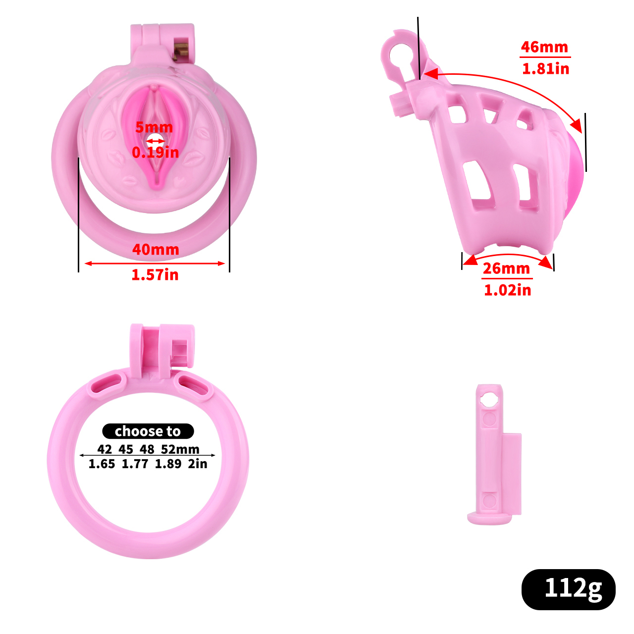 Belted Chastity Lock with Drain Tube – Adjustable Strap System, Secure & Extended Wear Design