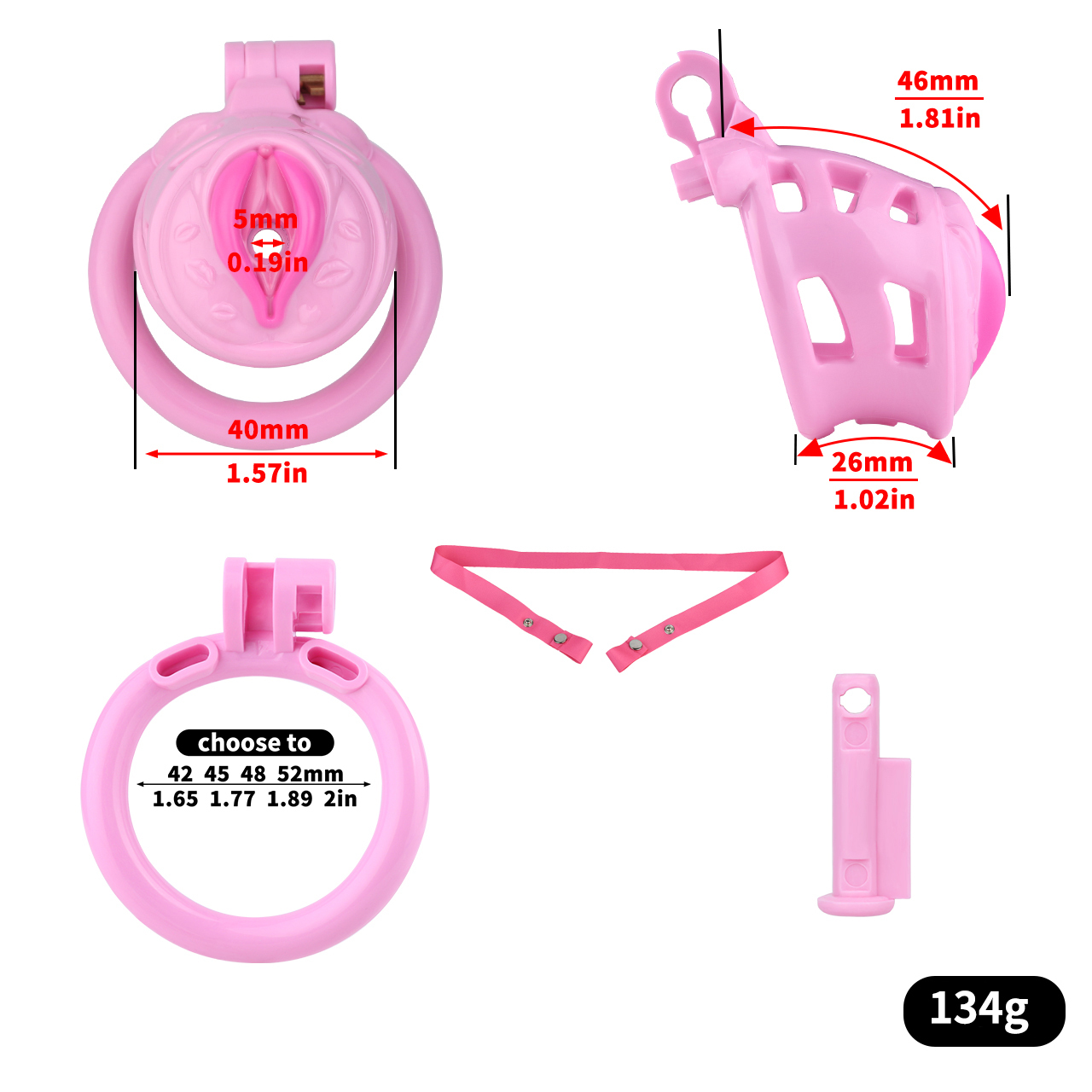 Belted Chastity Lock with Drain Tube – Adjustable Strap System, Secure & Extended Wear Design