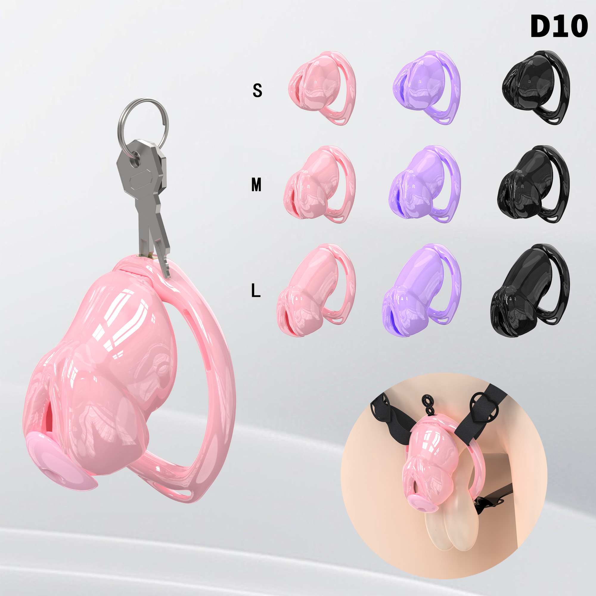 Adjustable Silicone Male Chastity Cage