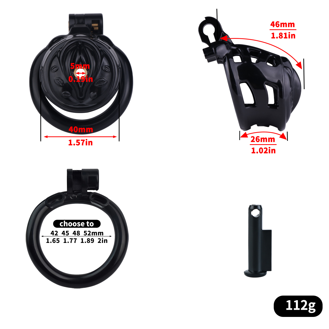 Belted Chastity Lock with Drain Tube – Adjustable Strap System, Secure & Extended Wear Design