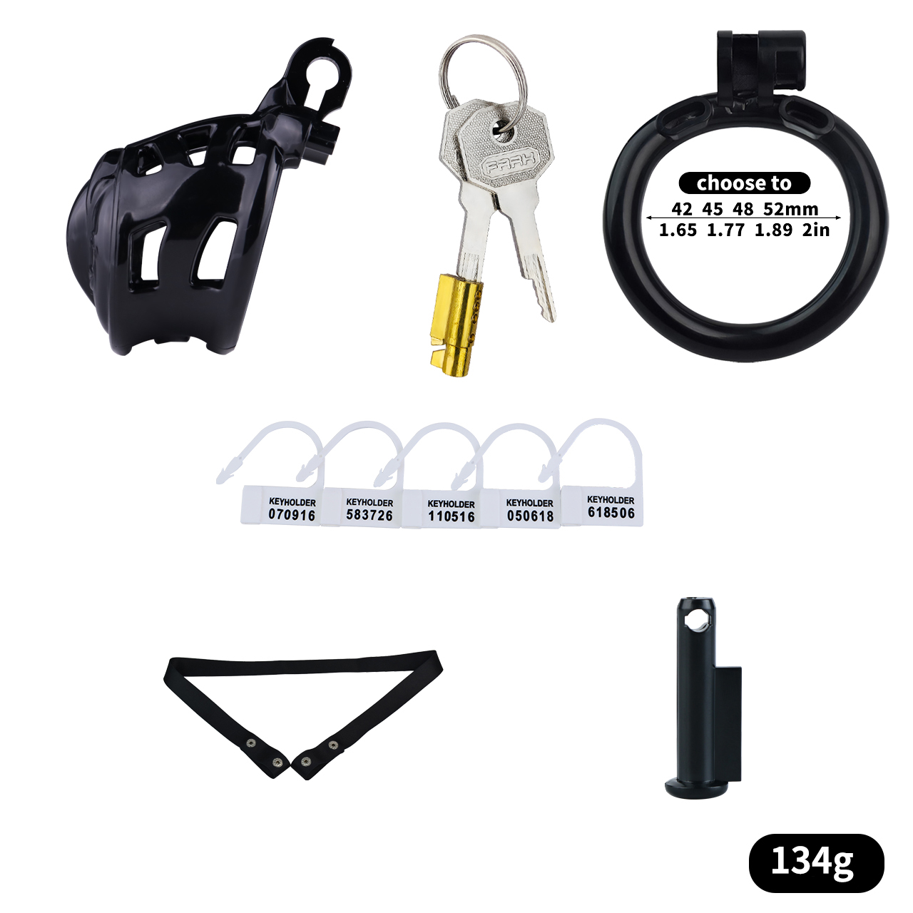 Belted Chastity Lock with Drain Tube – Adjustable Strap System, Secure & Extended Wear Design