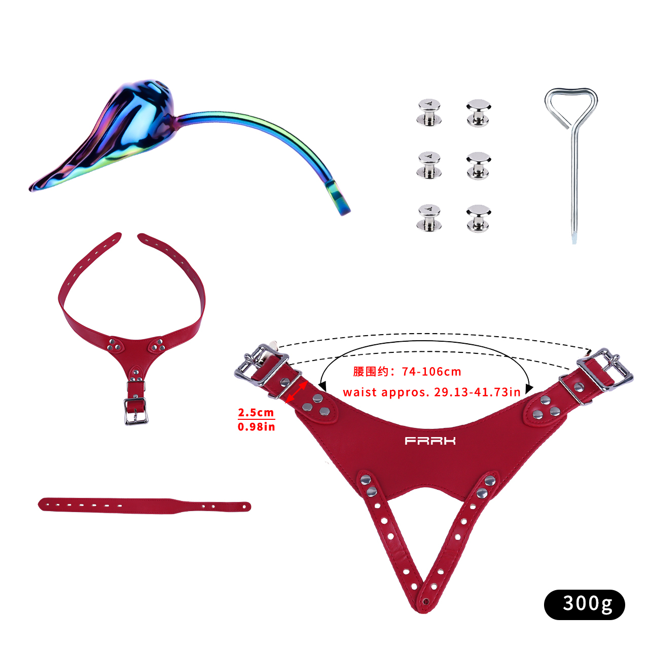 Iridescent Shell Belted Chastity Lock – Adjustable Strap, Unique Rainbow Finish & Secure Fit