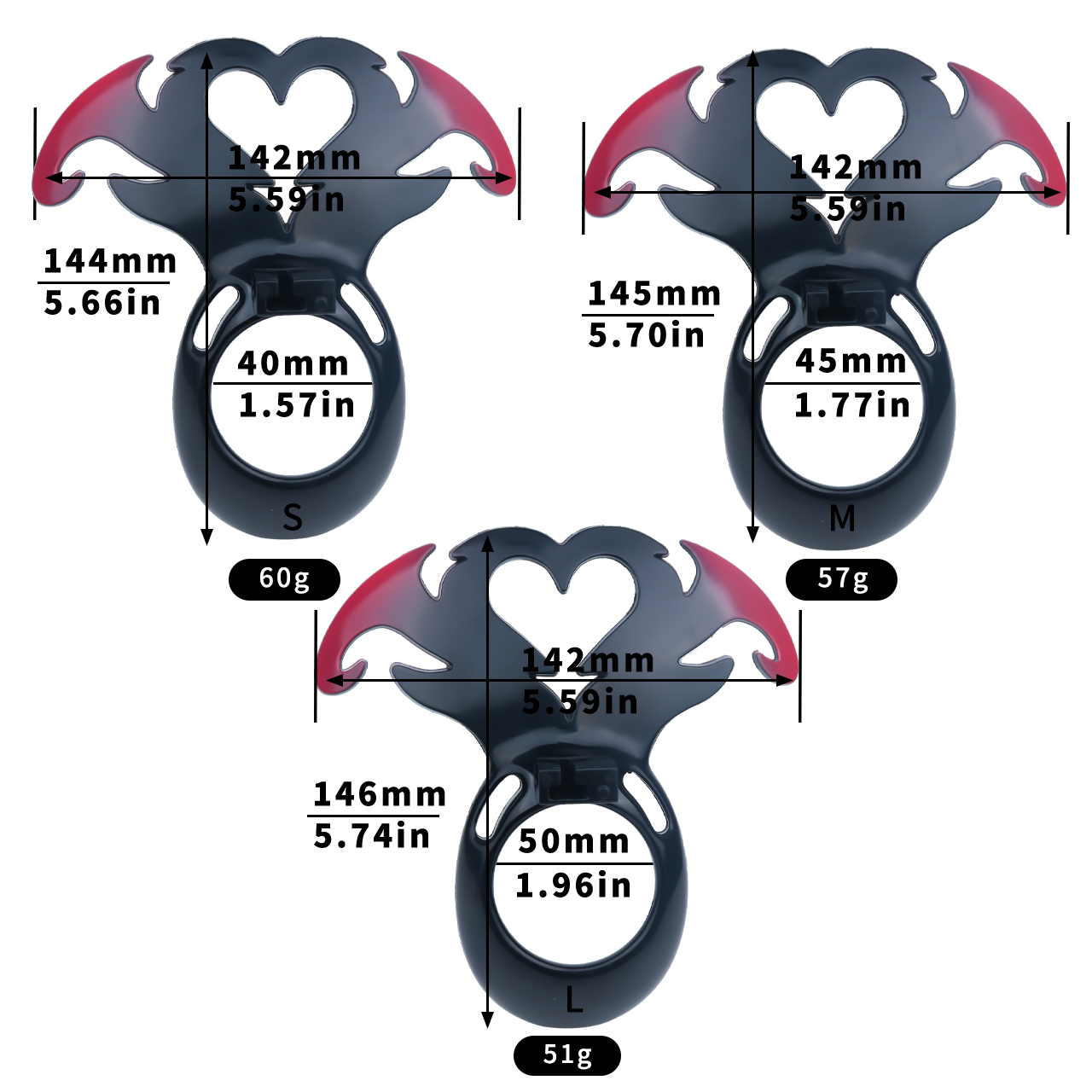 Succubus Chastity Lock – Devil Wing Resin Cage with Strap Design