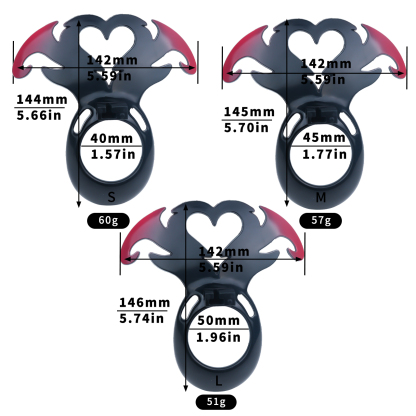 Succubus  Chastity Lock – Devil Wing Resin Cage with Strap Design