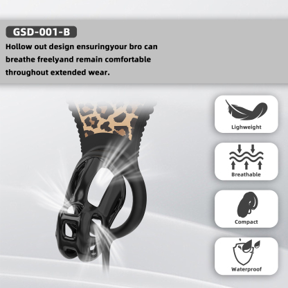 Leopard Print Wearable Chastity Cage with Remote Vibrating Plug