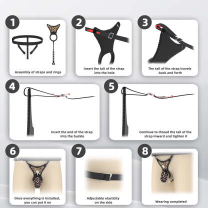 Spiked Chastity Cage Harness Set with Remote Vibrating Anal Plug