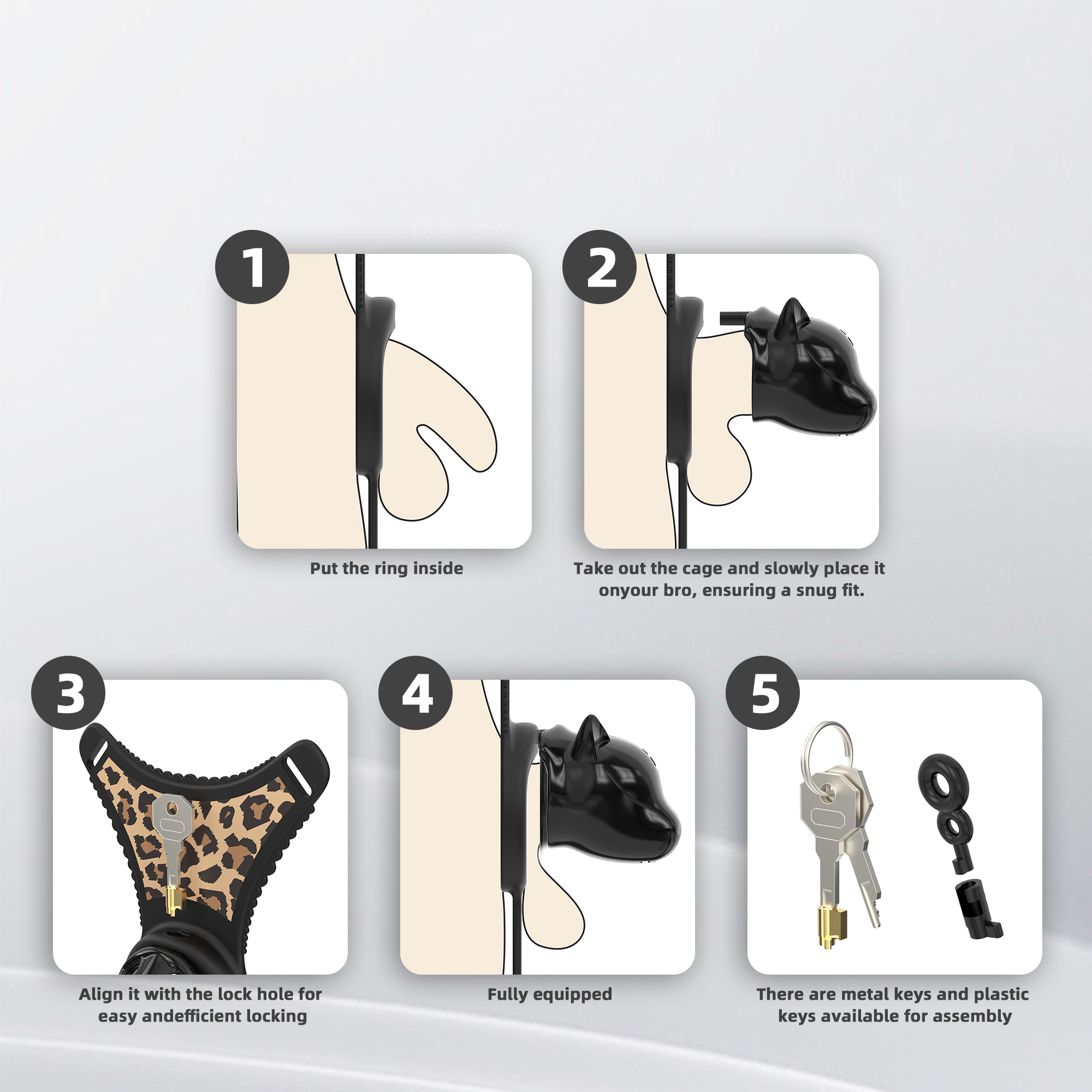 Puppy Head Chastity Cage Set with Underwear & Plug – GSD Series BDSM Restraint Kit