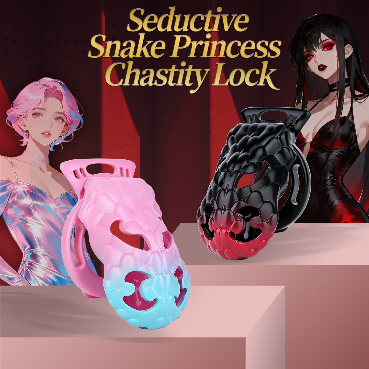 Dragon Scale Belted Chastity Cage – Ergonomic Fantasy Design with Adjustable Support Belt | Cage Sizes: S/M/L & Ring Options: S–XL