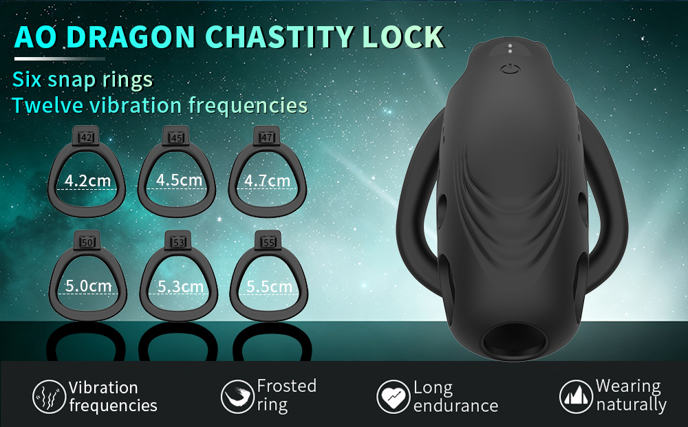 TOYAURA Dragon Vibrating Chastity Cage – APP & Remote Controlled Male Chastity Device with 12 Vibration Modes