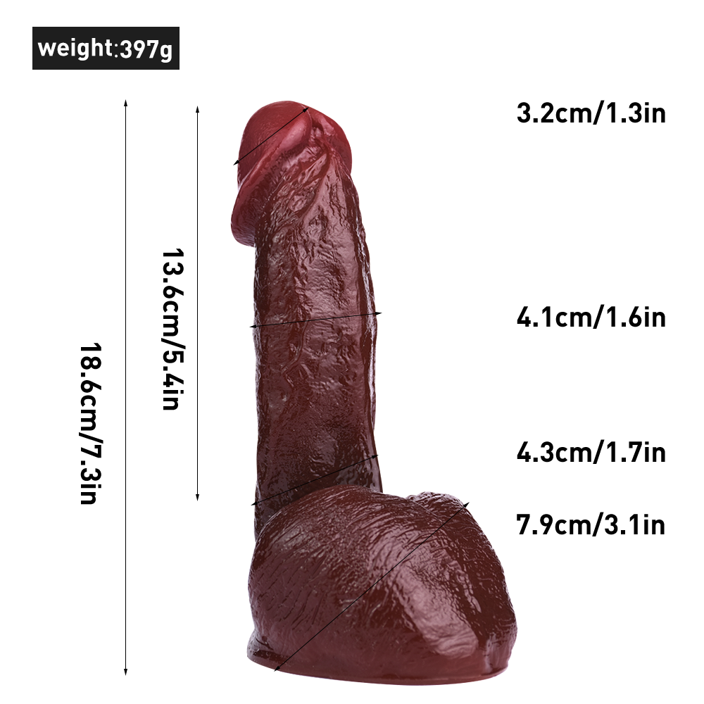Realistic Silicone Dildo – 7.3 Inch Textured Penis Toy