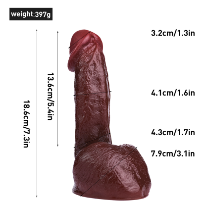 Realistic Silicone Dildo – 7.3 Inch Textured Penis Toy