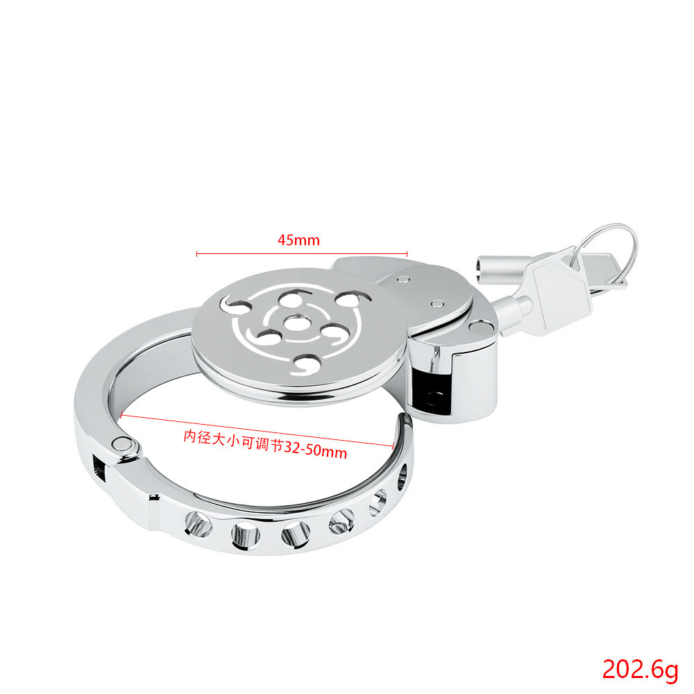 Stainless Steel Male Chastity Cage | Six-Size Adjustable Penis Cage (32–50mm) | Adult BDSM Chastity Restraint Toy-ToyAura