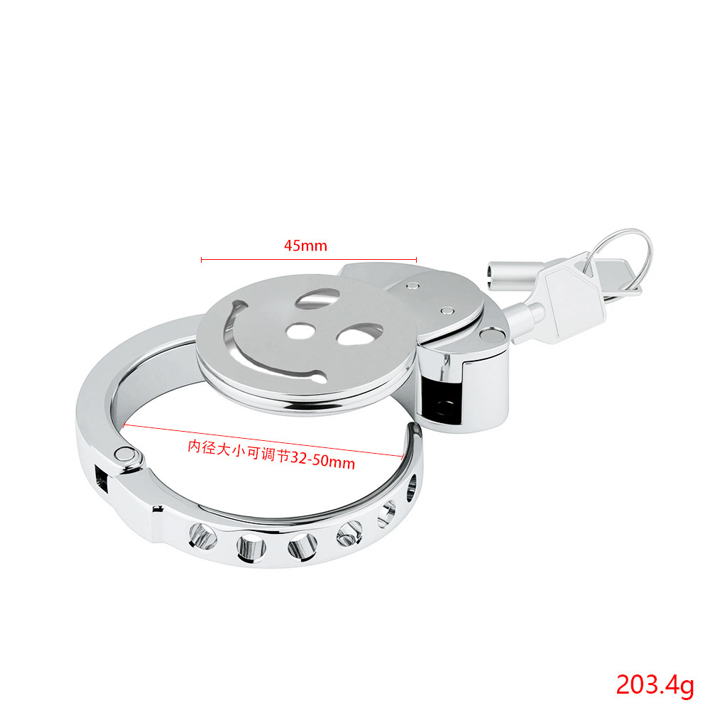 FLAT CHASTITY CAGE METAL MALE SMILEY