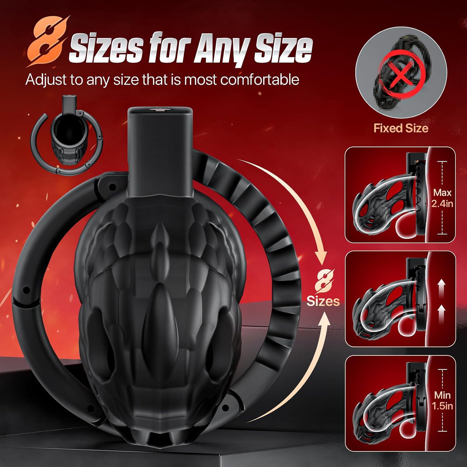 Dragon Head Self-Adjusting Chastity Cage