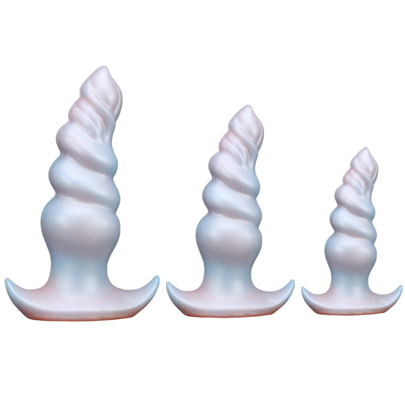 Mystic Spiral Silicone Anal Plug – Soft Pearl 