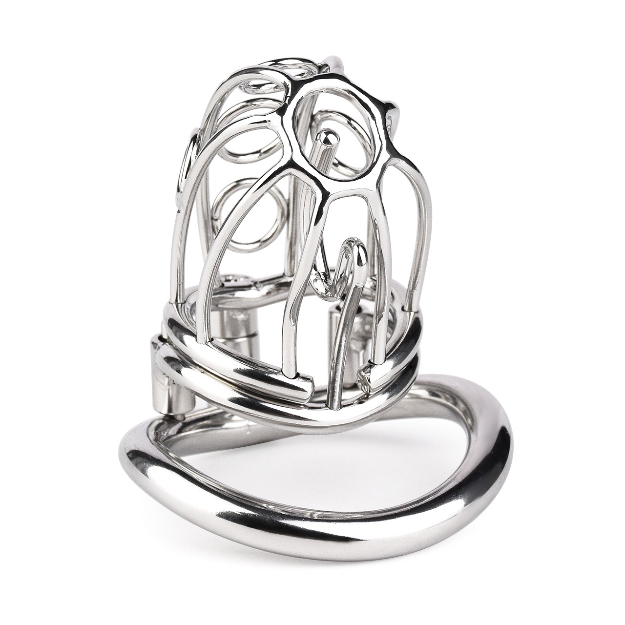 Metal Chastity Cage with Elastic Strap