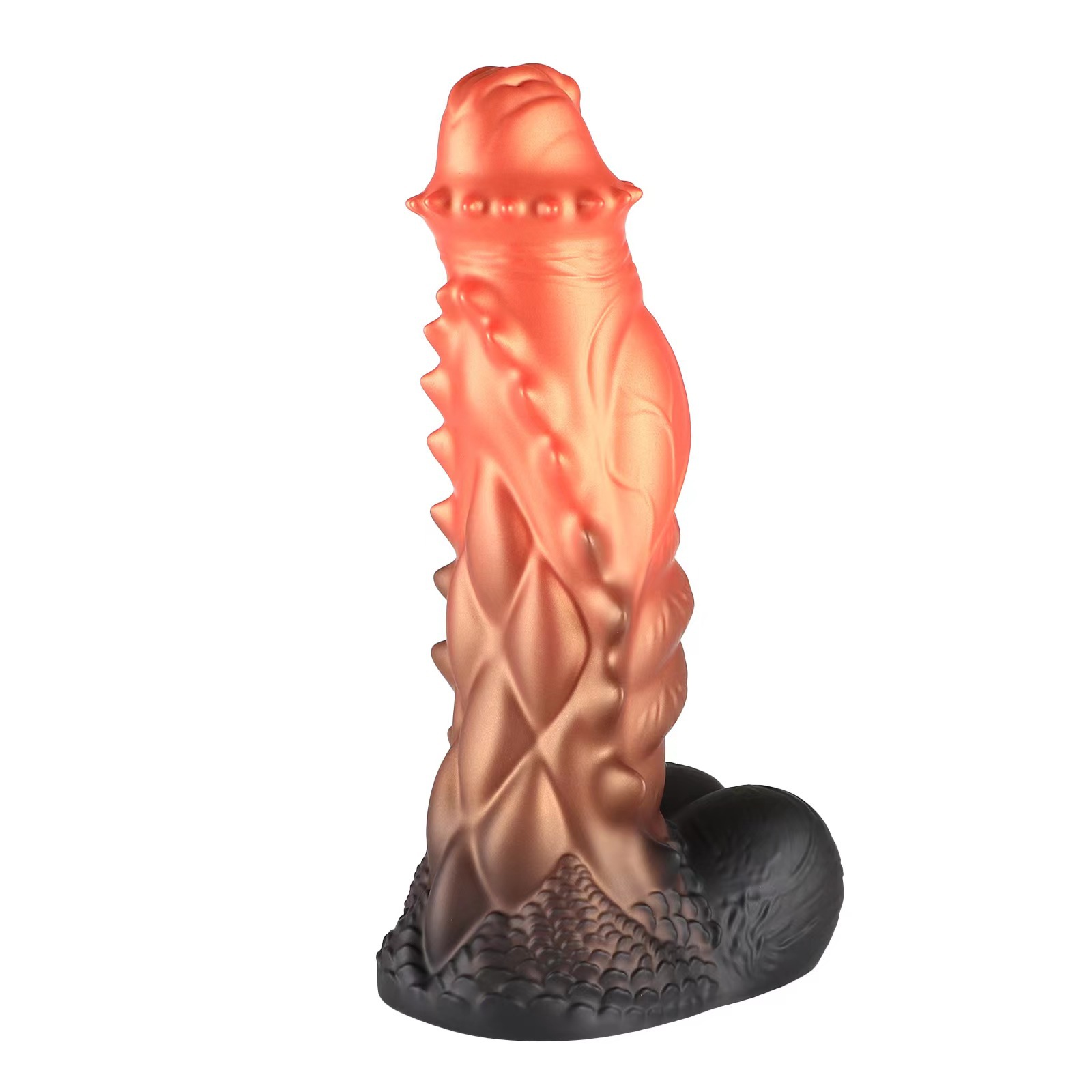 Spiny Orange Black Fantasy Dildo-Knot Dildo