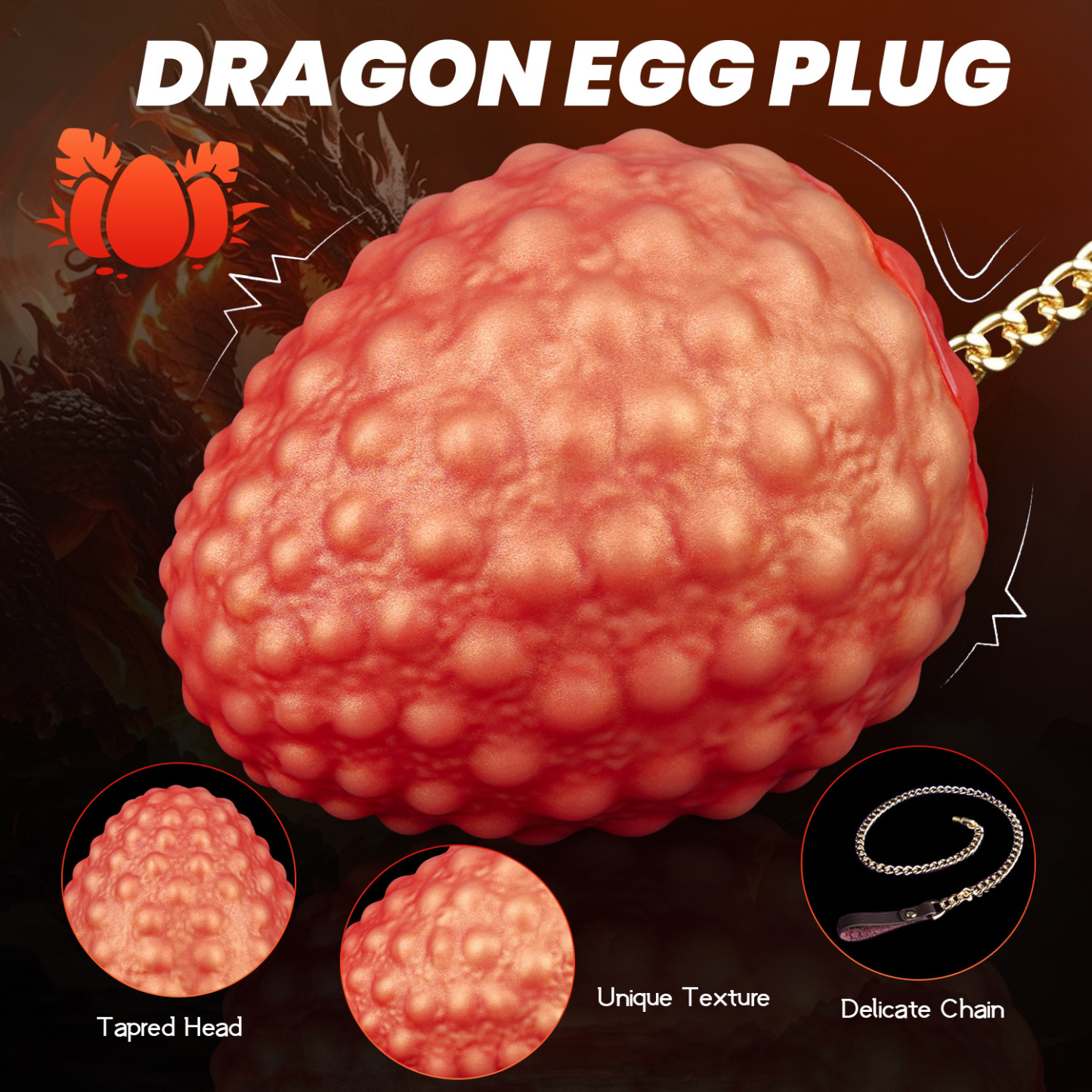 Dragon Egg Butt Plug — Textured Dragon Scale Butt Plug