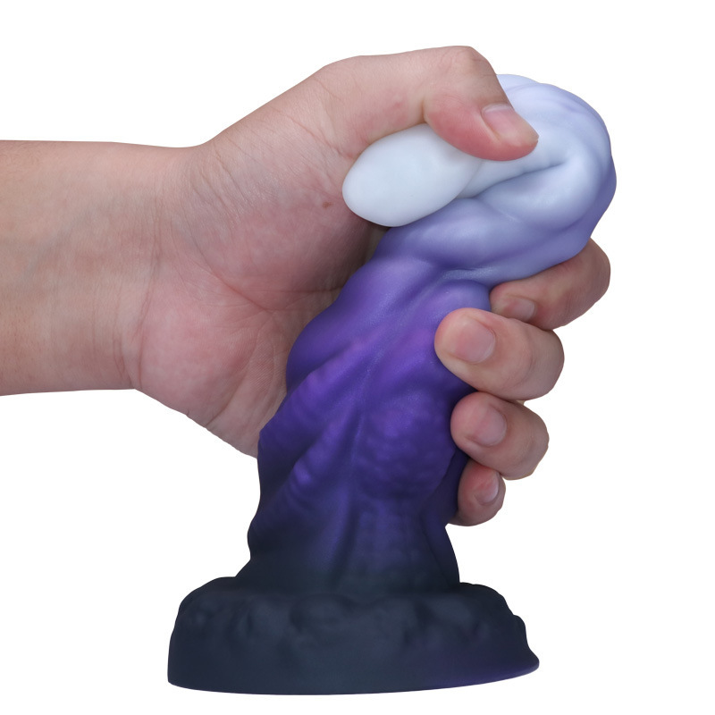 Mystic Spiral Fantasy Dildo – Purple Gradient Silicone Creature Toy