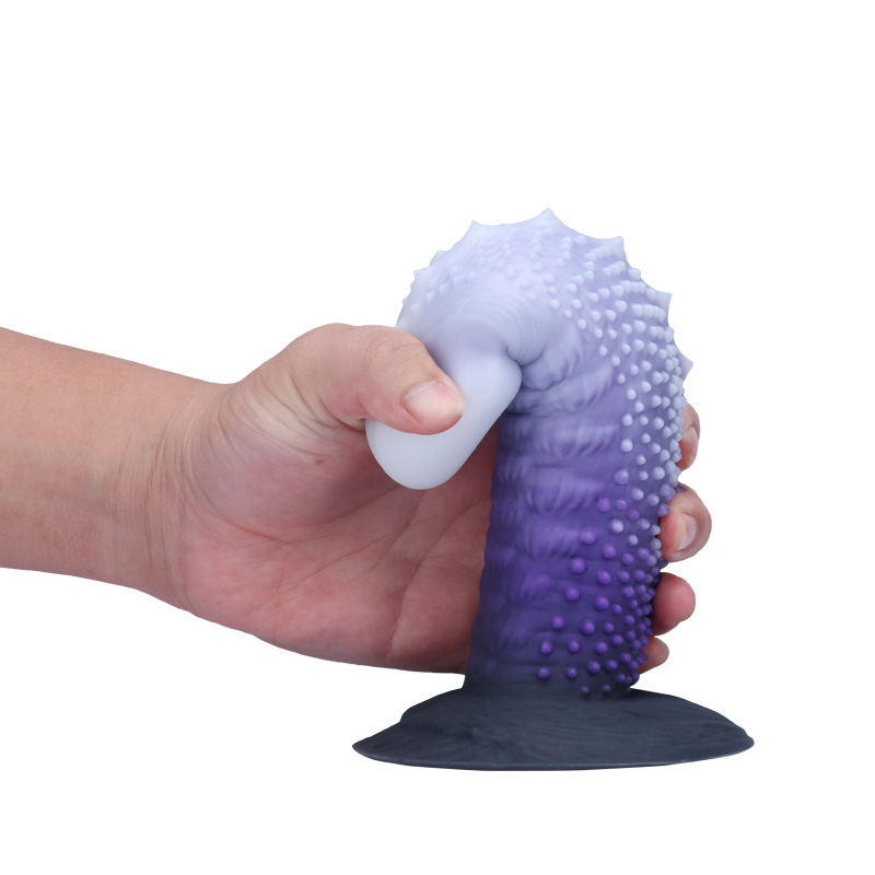 Fantasy Textured Silicone Dildo – Purple Monster Adult Toy