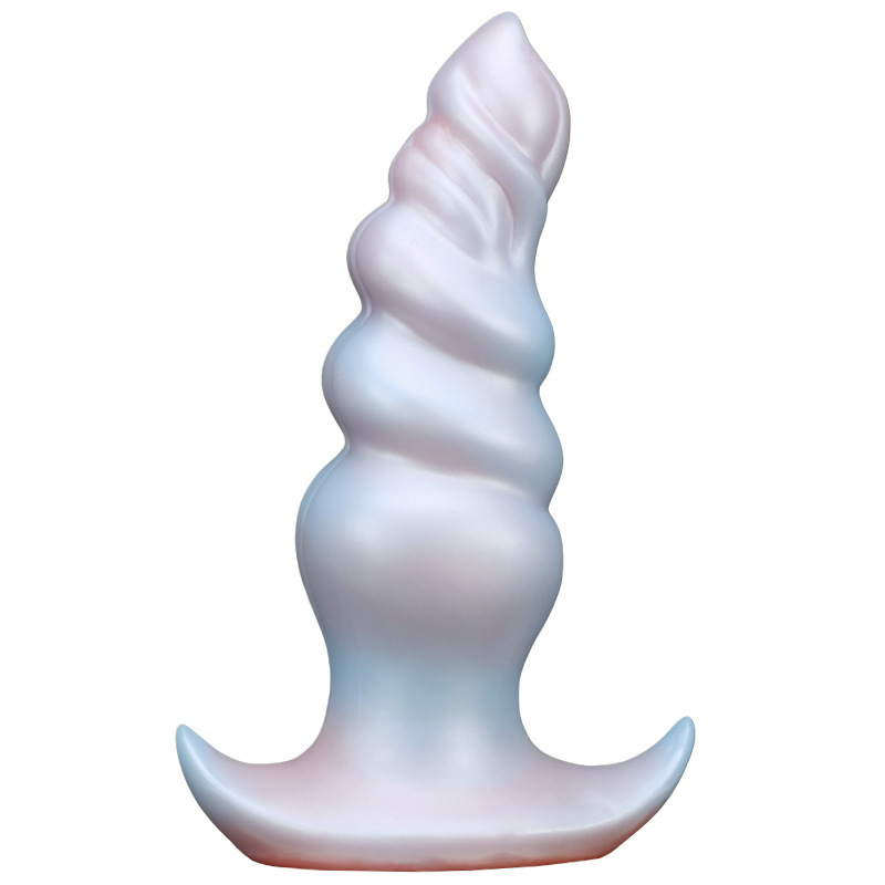 Mystic Spiral Silicone Anal Plug – Soft Pearl 