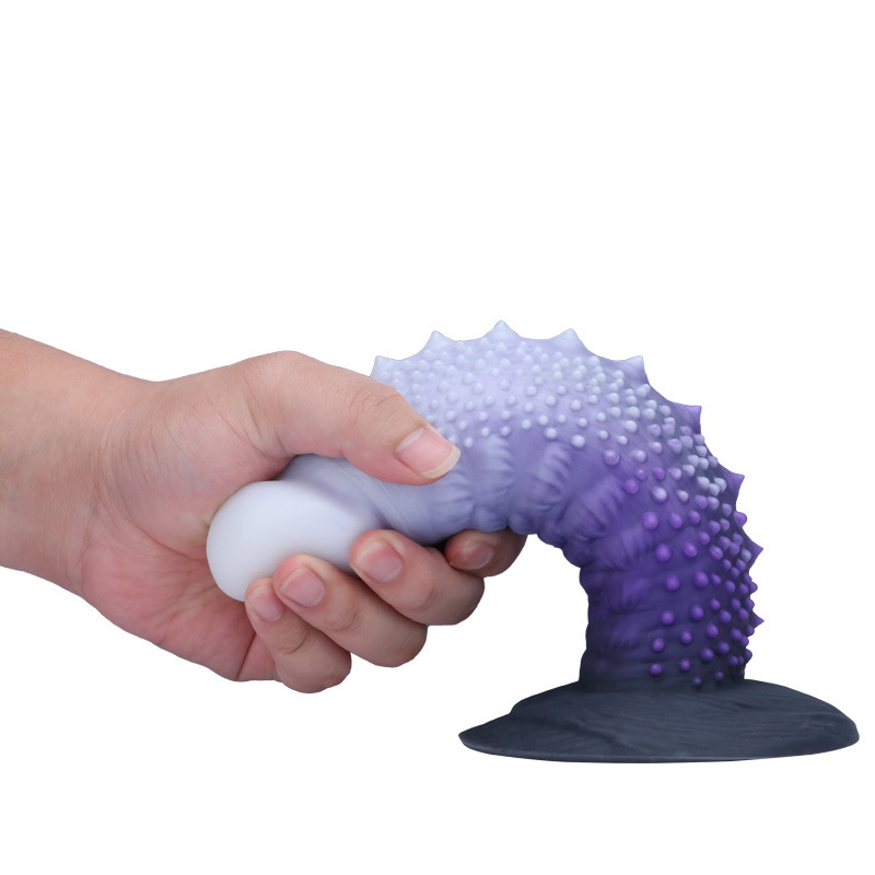 Fantasy Textured Silicone Dildo – Purple Monster Adult Toy