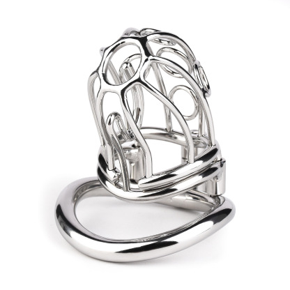 Metal Chastity Cage with Elastic Strap
