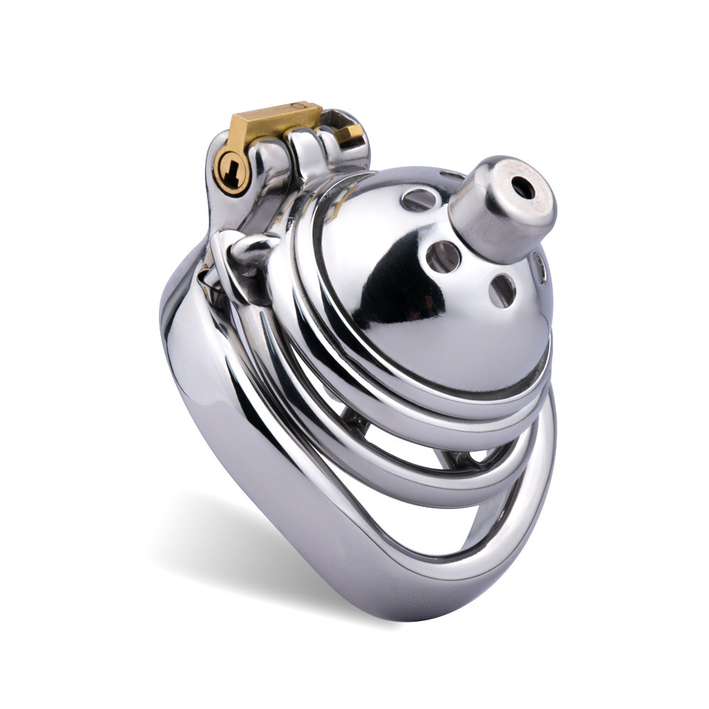 Stainless Steel Male Chastity Device with Urethral Tube & Anti-Escape Ring – Secure Metal Chastity Cage-ToyAura