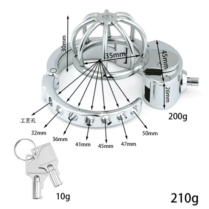 Stainless Steel Cock Cage for Men | Male Chastity Device with Adjustable Fit 32–50mm & Urethral Tube
