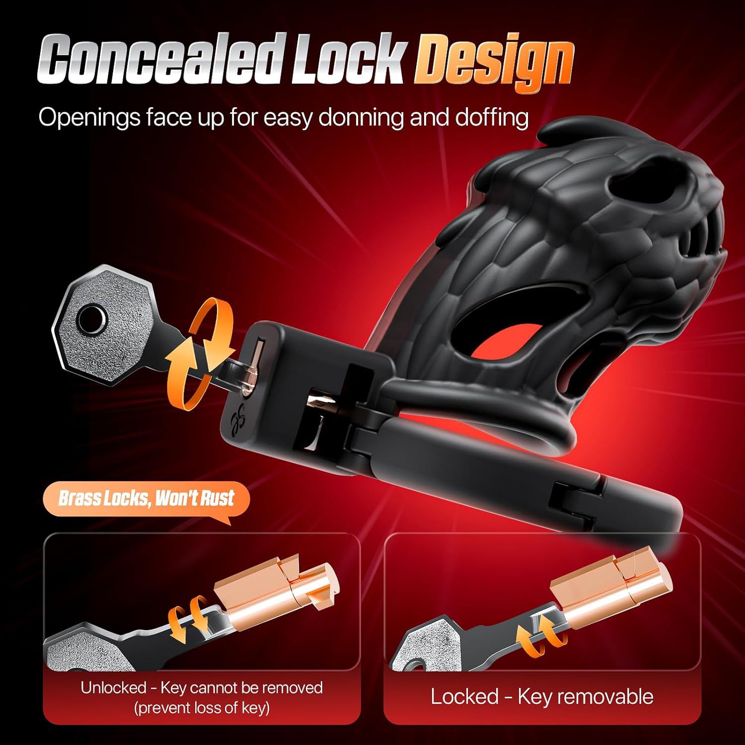 Dragon Head Self-Adjusting Chastity Cage