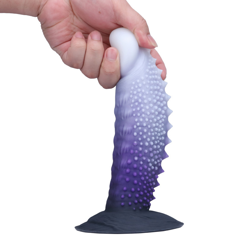 Fantasy Textured Silicone Dildo – Purple Monster Adult Toy