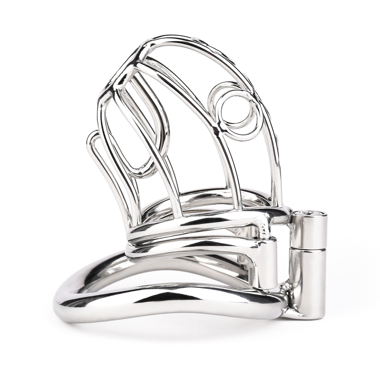 Metal Chastity Cage with Elastic Strap