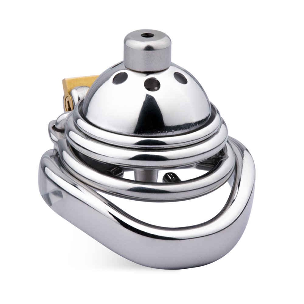 Stainless Steel Male Chastity Device with Urethral Tube & Anti-Escape Ring – Secure Metal Chastity Cage-ToyAura