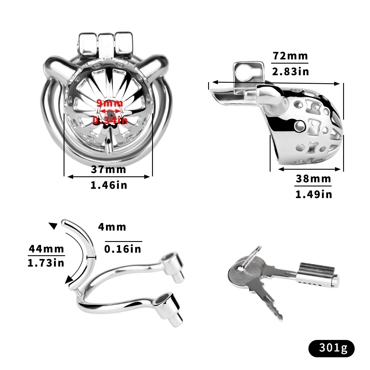 Stainless Steel Male Chastity Cage – Ventilated Secure Chastity Device