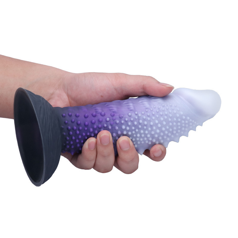 Fantasy Textured Silicone Dildo – Purple Monster Adult Toy
