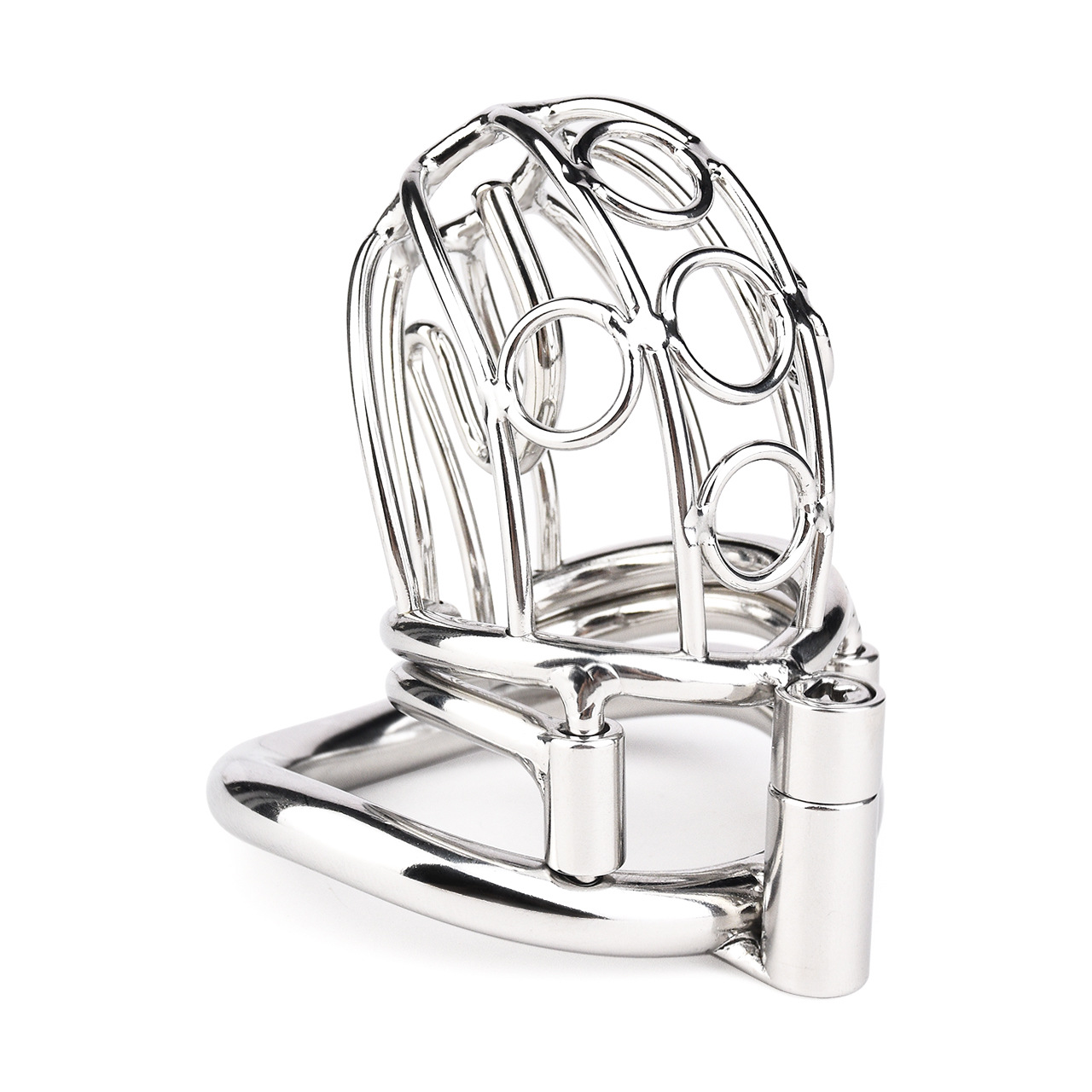 Metal Chastity Cage with Elastic Strap