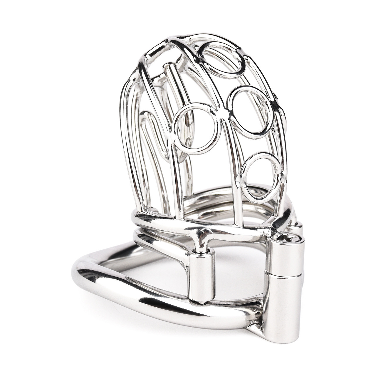 Metal Chastity Cage with Elastic Strap