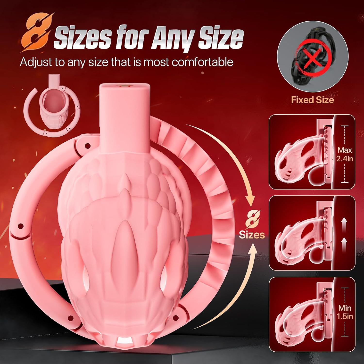 Dragon Head Self-Adjusting Chastity Cage