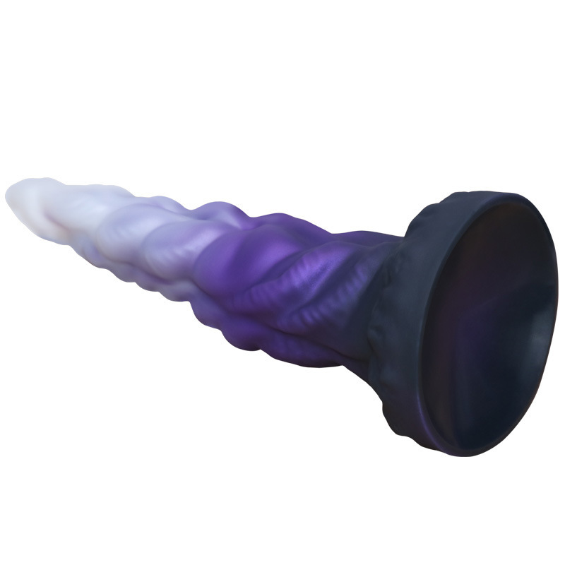 Mystic Spiral Fantasy Dildo – Purple Gradient Silicone Creature Toy