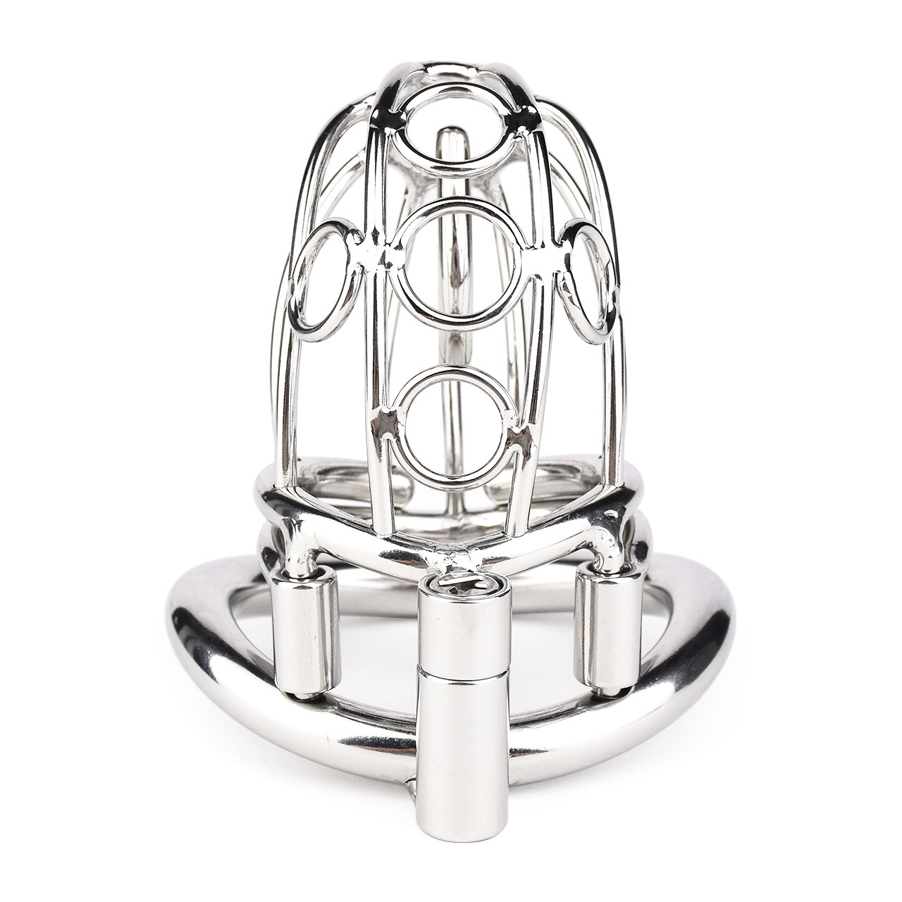 Metal Chastity Cage with Elastic Strap