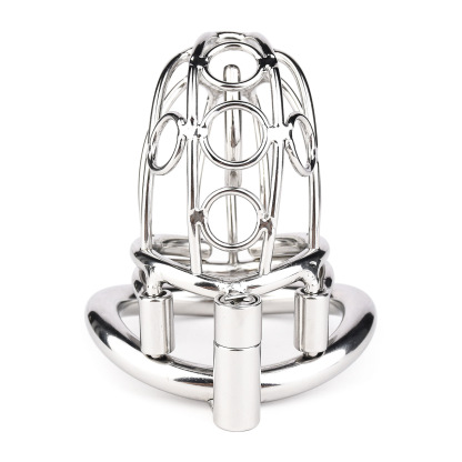 Metal Chastity Cage with Elastic Strap