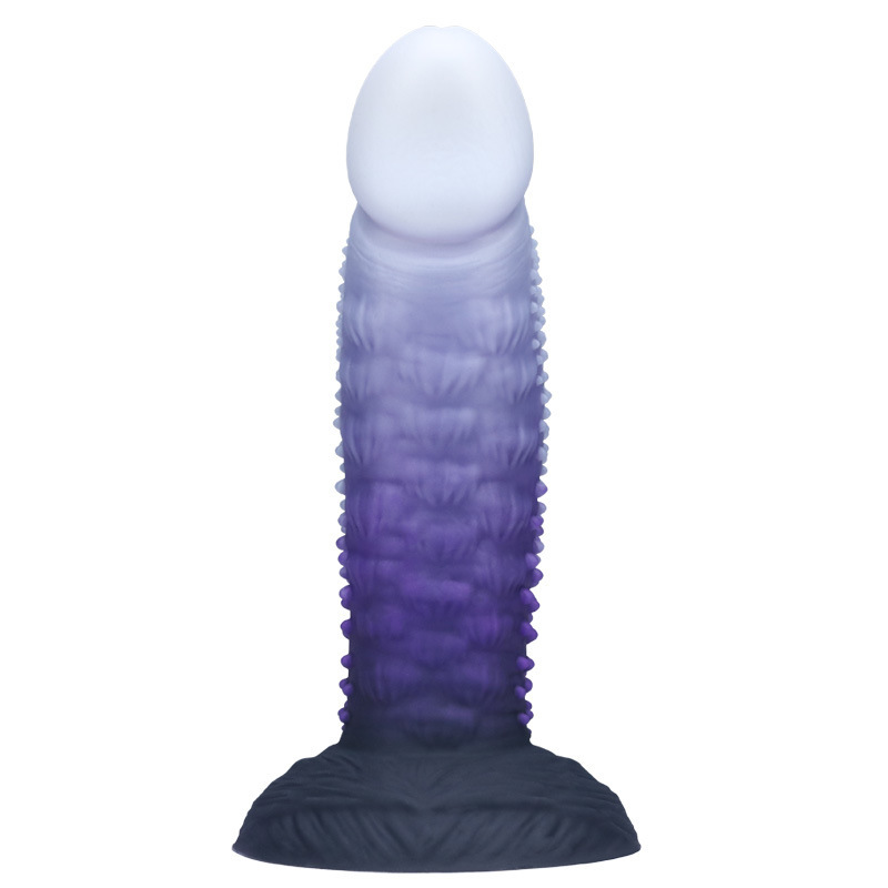 Fantasy Textured Silicone Dildo – Purple Monster Adult Toy