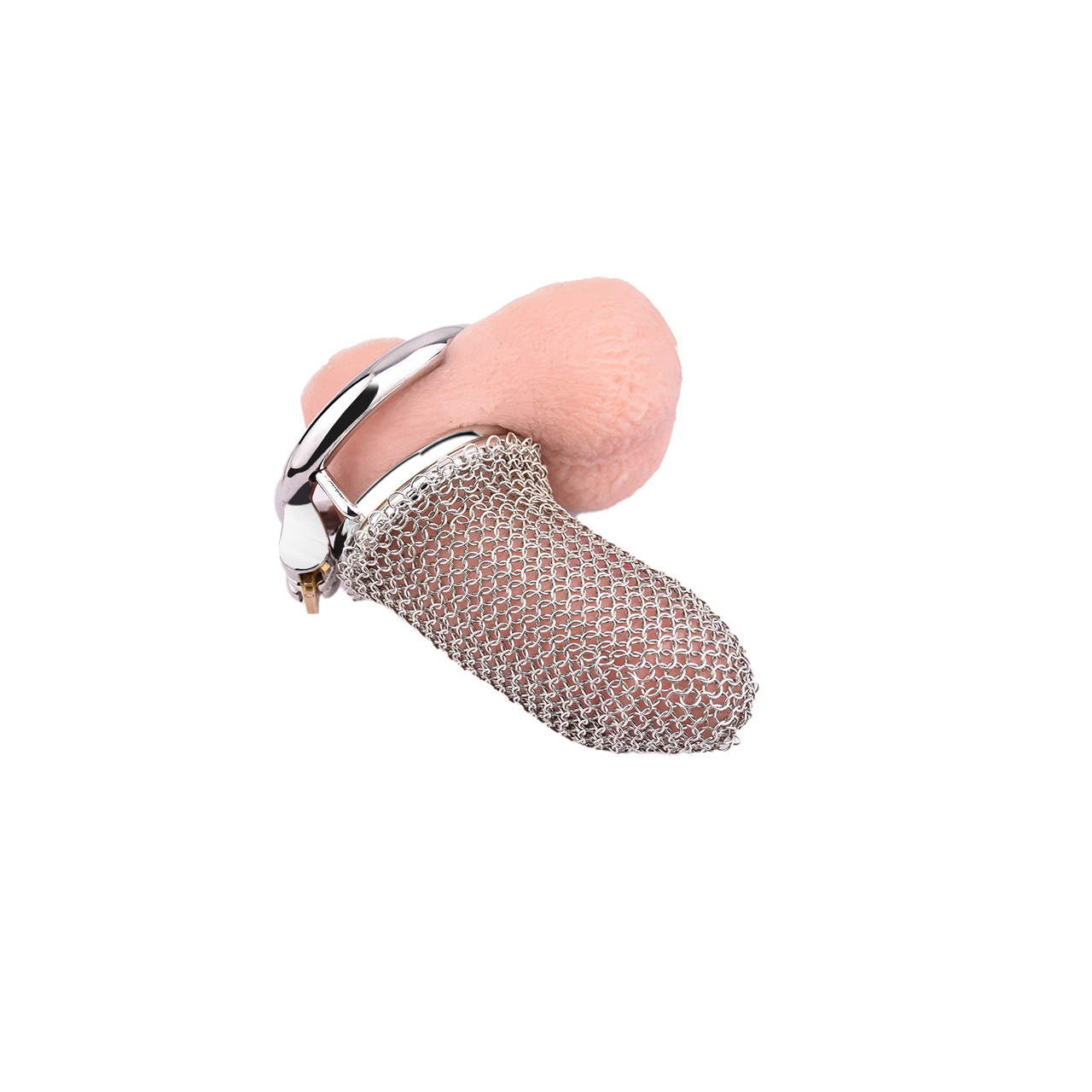 Lightweight Breathable Mesh Male Chastity Cage with One-Touch Closure and Adjustable Carabiner Lock