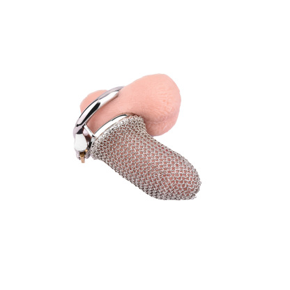 Lightweight Breathable Mesh Male Chastity Cage with One-Touch Closure and Adjustable Carabiner Lock