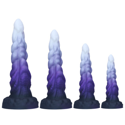 Mystic Spiral Fantasy Dildo – Purple Gradient Silicone Creature Toy