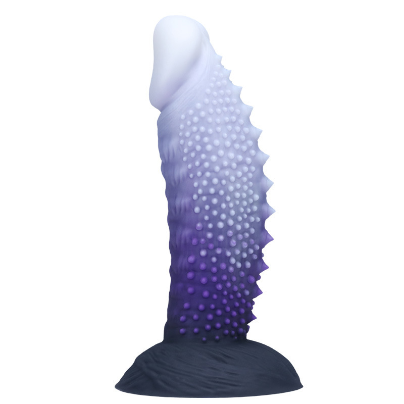 Fantasy Textured Silicone Dildo – Purple Monster Adult Toy