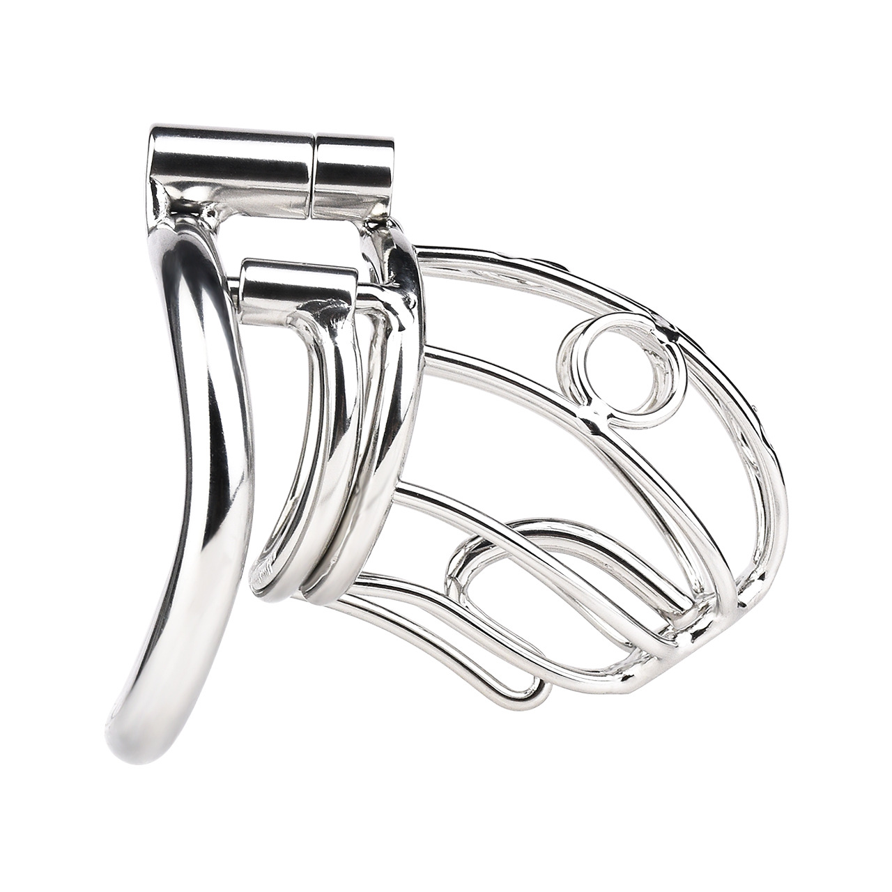 Metal Chastity Cage with Elastic Strap