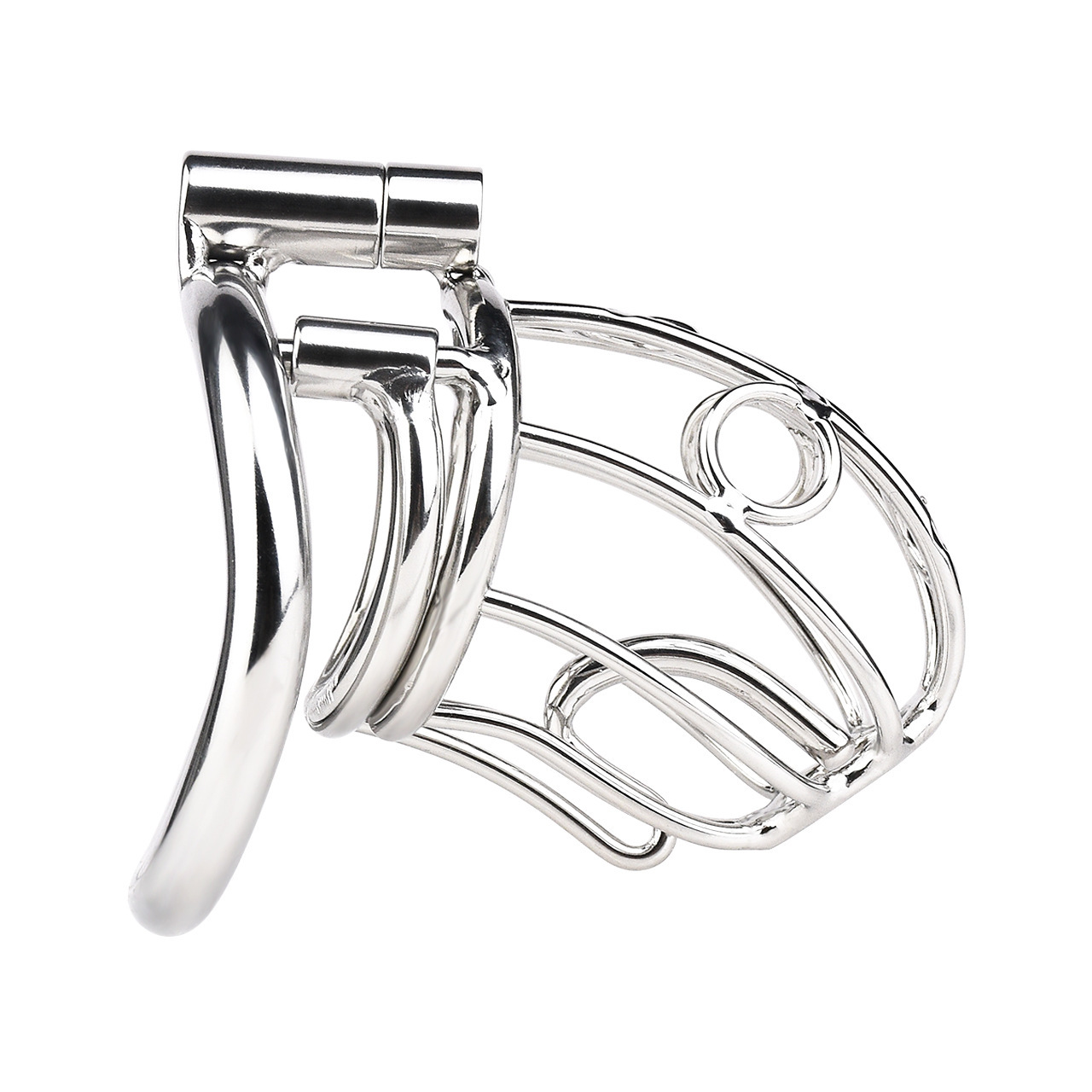 Metal Chastity Cage with Elastic Strap